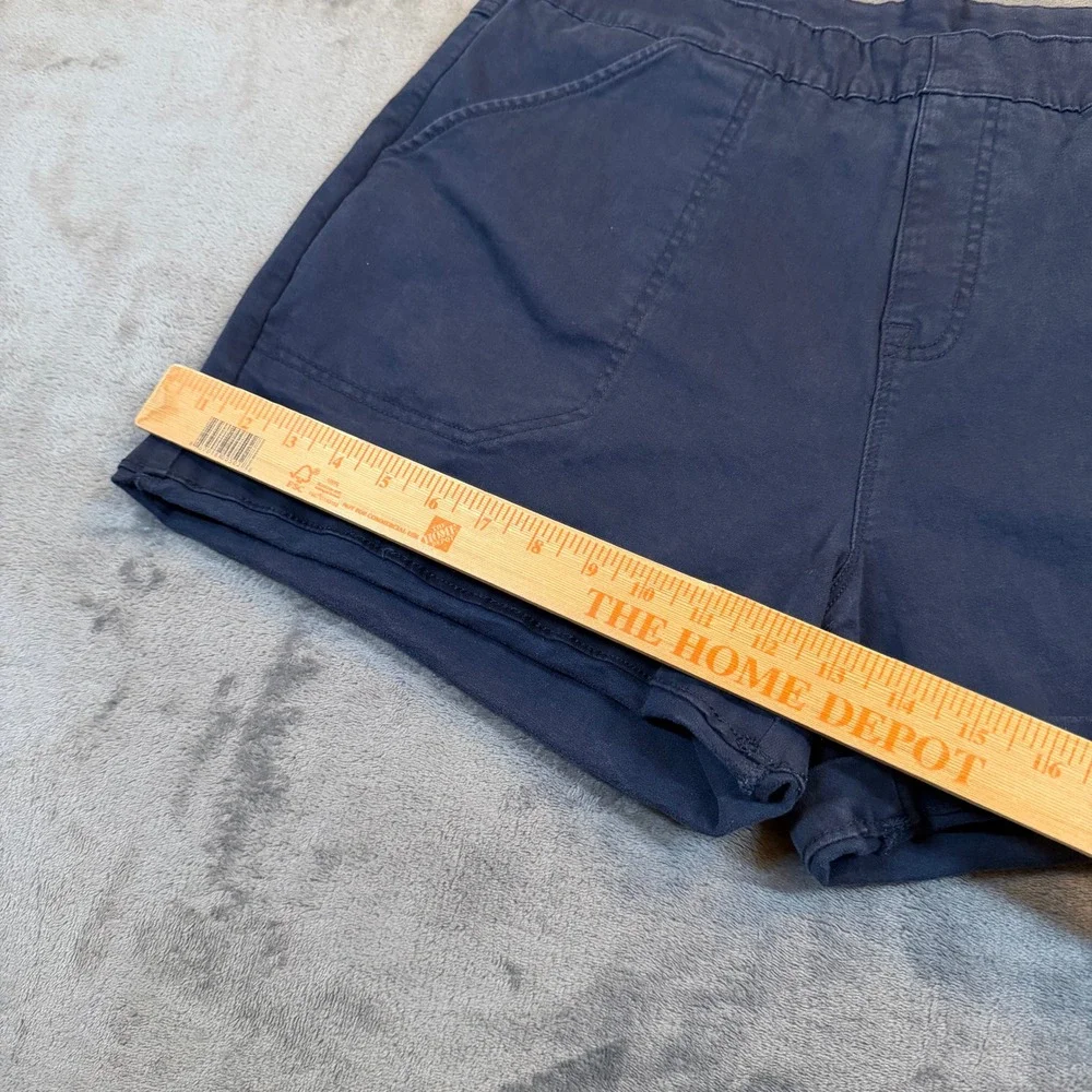 Nautica Jeans Chino Shorts Womens Extra Large Navy‎ Blue Elastic Waist Stretch